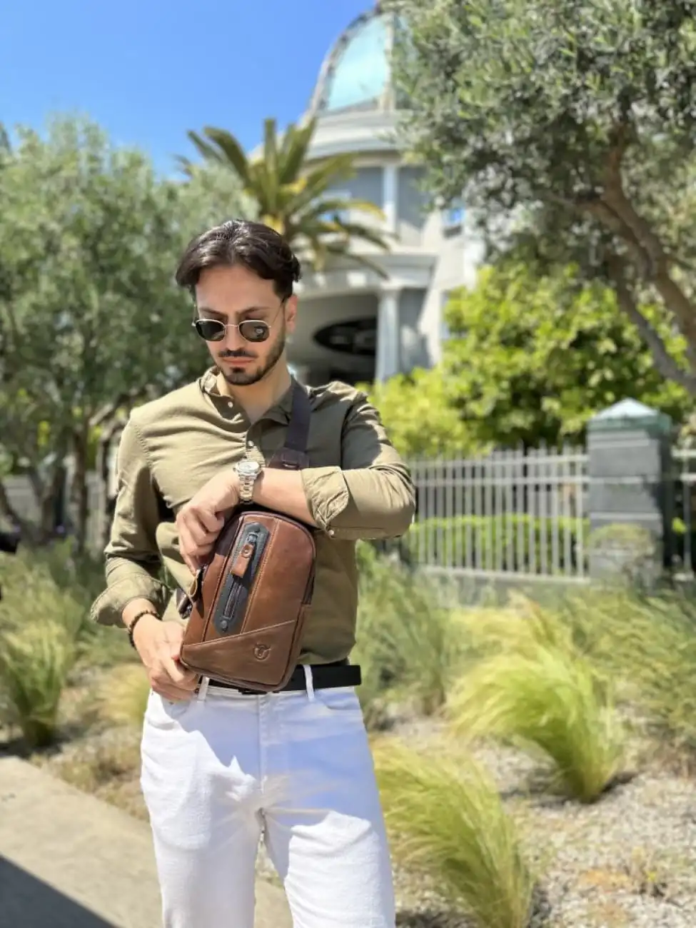 Δερμάτινο τσαντάκι body Bull Captain XB 126 καφέ