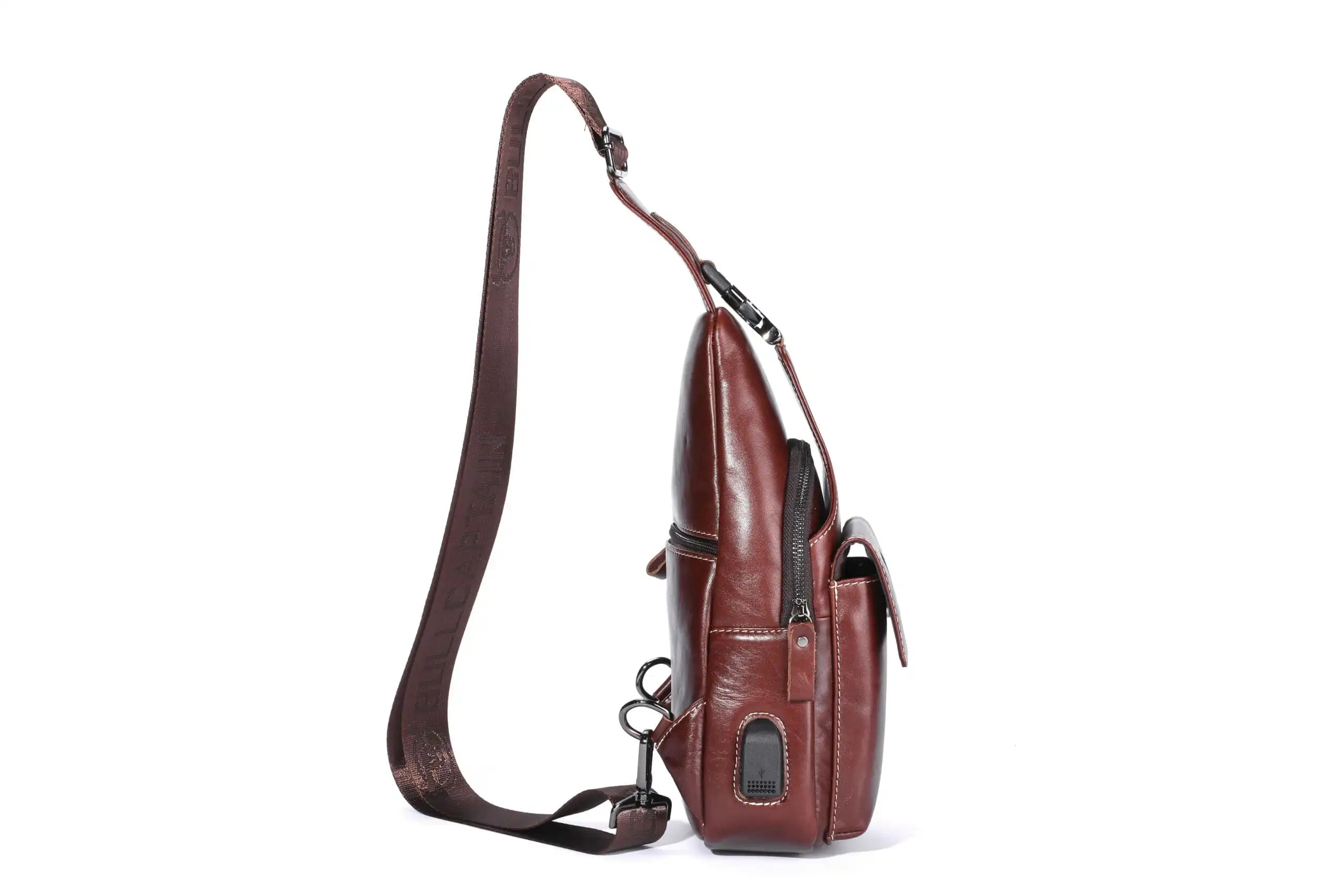 Δερμάτινο τσαντάκι body Bull Captain XB 128 σκούρο καφέ