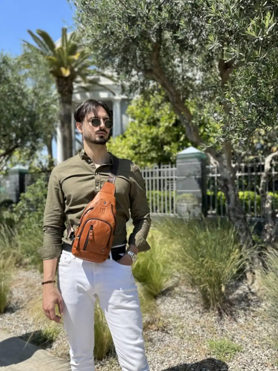 Δερμάτινο τσαντάκι body Bull Captain XB 129 καφέ