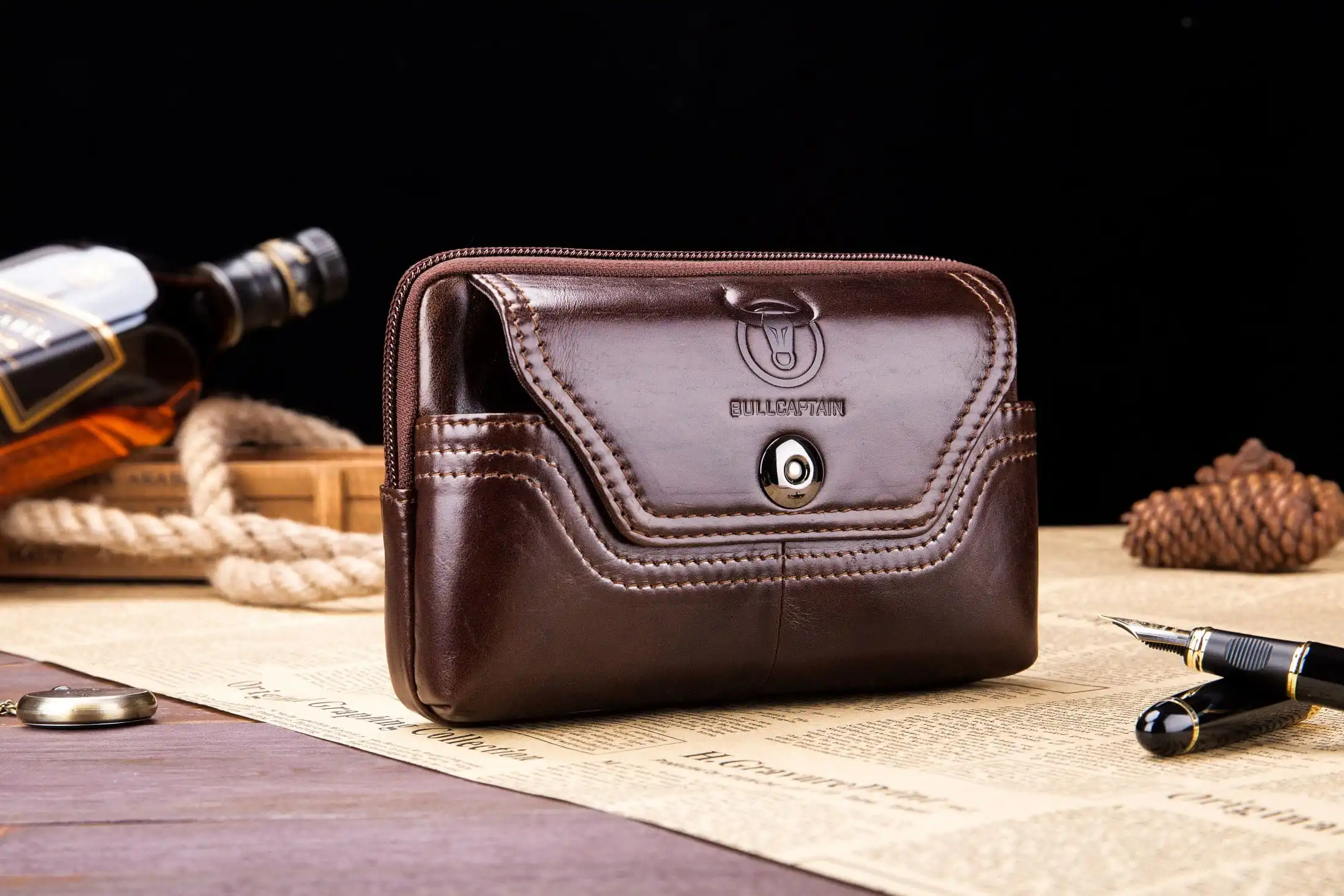 Δερμάτινο τσαντάκι μέσης (ζώνης) Bull Captain YB 04 σκούρο καφέ Δερμάτινο τσαντάκι μέσης (ζώνης) Bull Captain YB 04 σκούρο καφέ