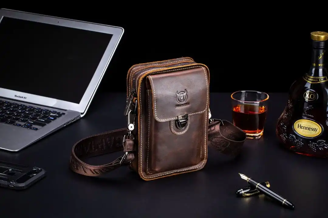 Δερμάτινο τσαντάκι ώμου/Μέσης Bull Captain YB 075 καφέ