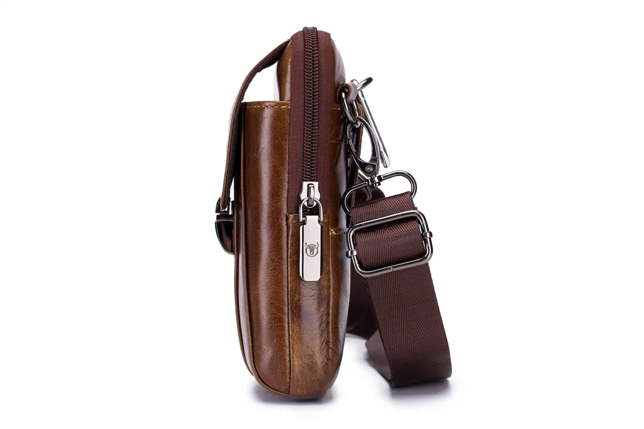 Δερμάτινο τσαντάκι ώμου Bull Captain ΥΒ043V σκούρο καφέ