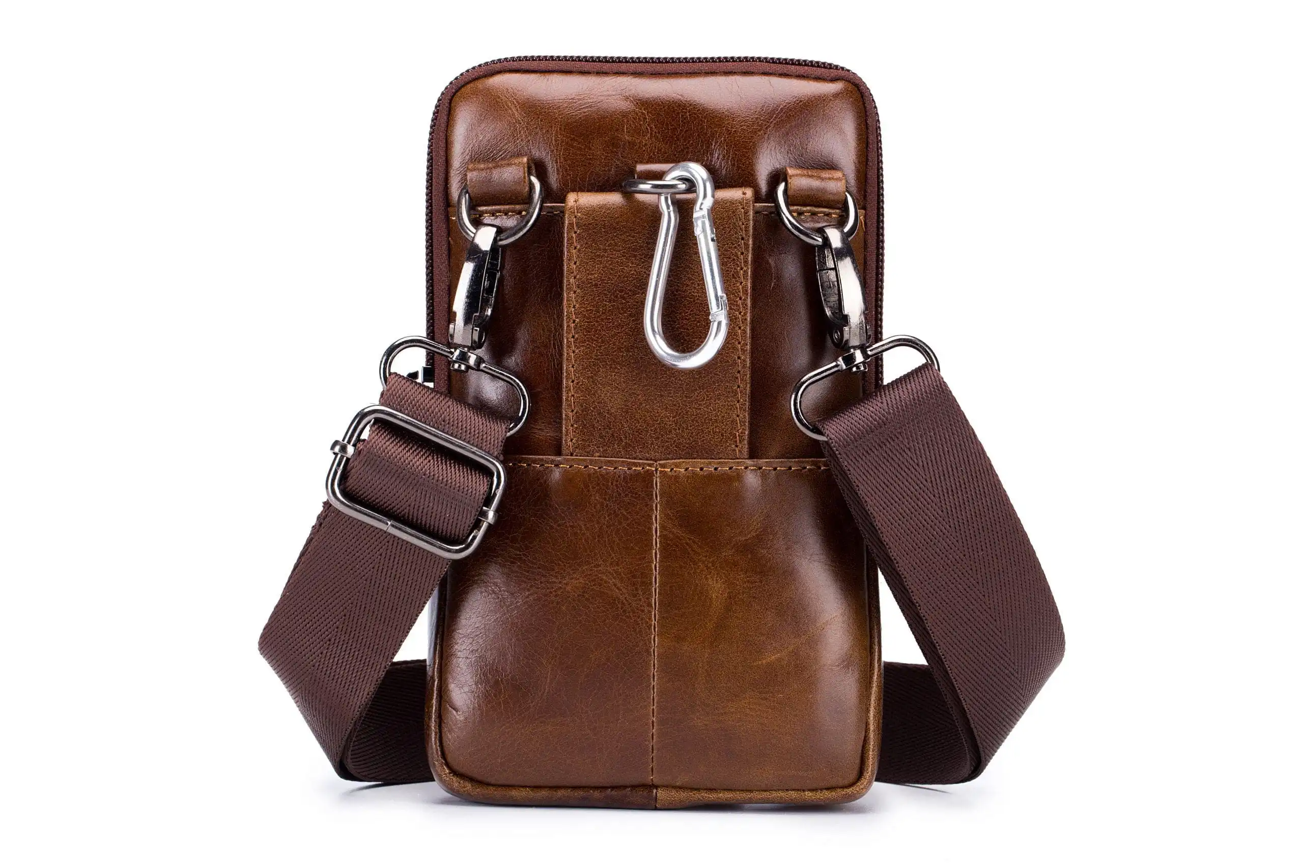 Δερμάτινο τσαντάκι ώμου Bull Captain ΥΒ043V σκούρο καφέ