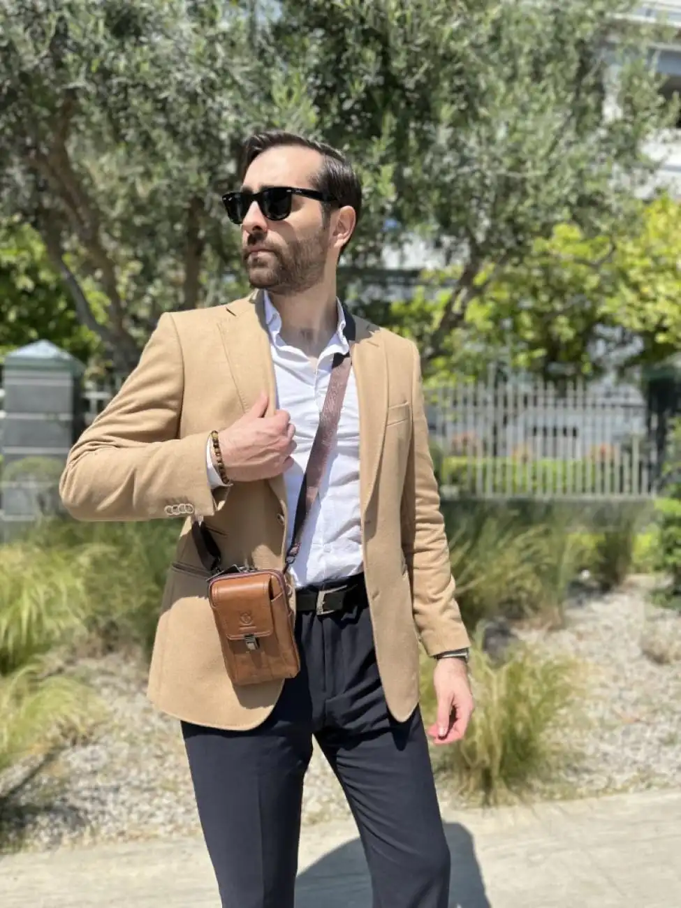 Δερμάτινο τσαντάκι ώμου Bull Captain ΥΒ043V σκούρο καφέ