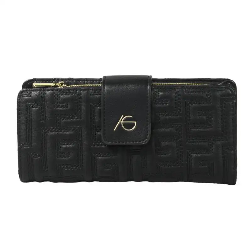 Μαύρο πορτοφόλι μαίανδρος Alcina