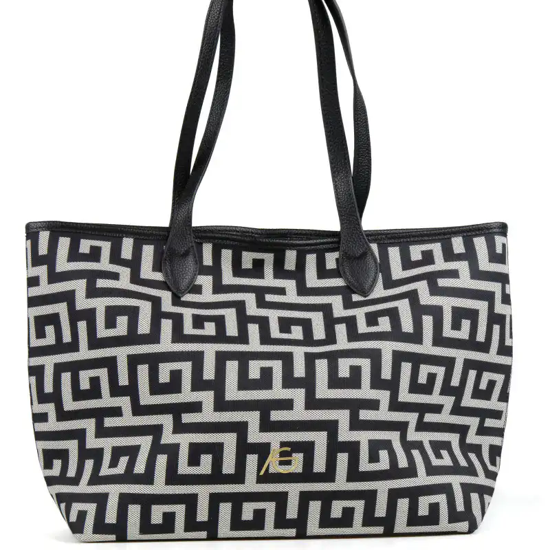 Ασπρόμαυρη Τσάντα Ώμου Alcinoe