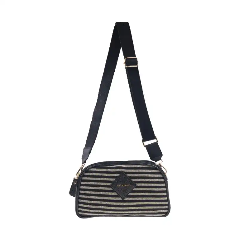 Άσπρη ριγέ τσάντα χιαστί Athena Άσπρη ριγέ τσάντα χιαστί Athena