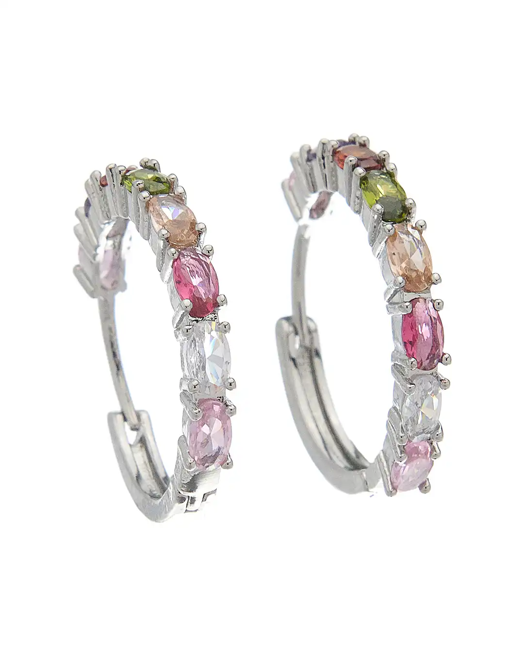 Κρίκος με πέτρες XM-8805-2 – Ασημί