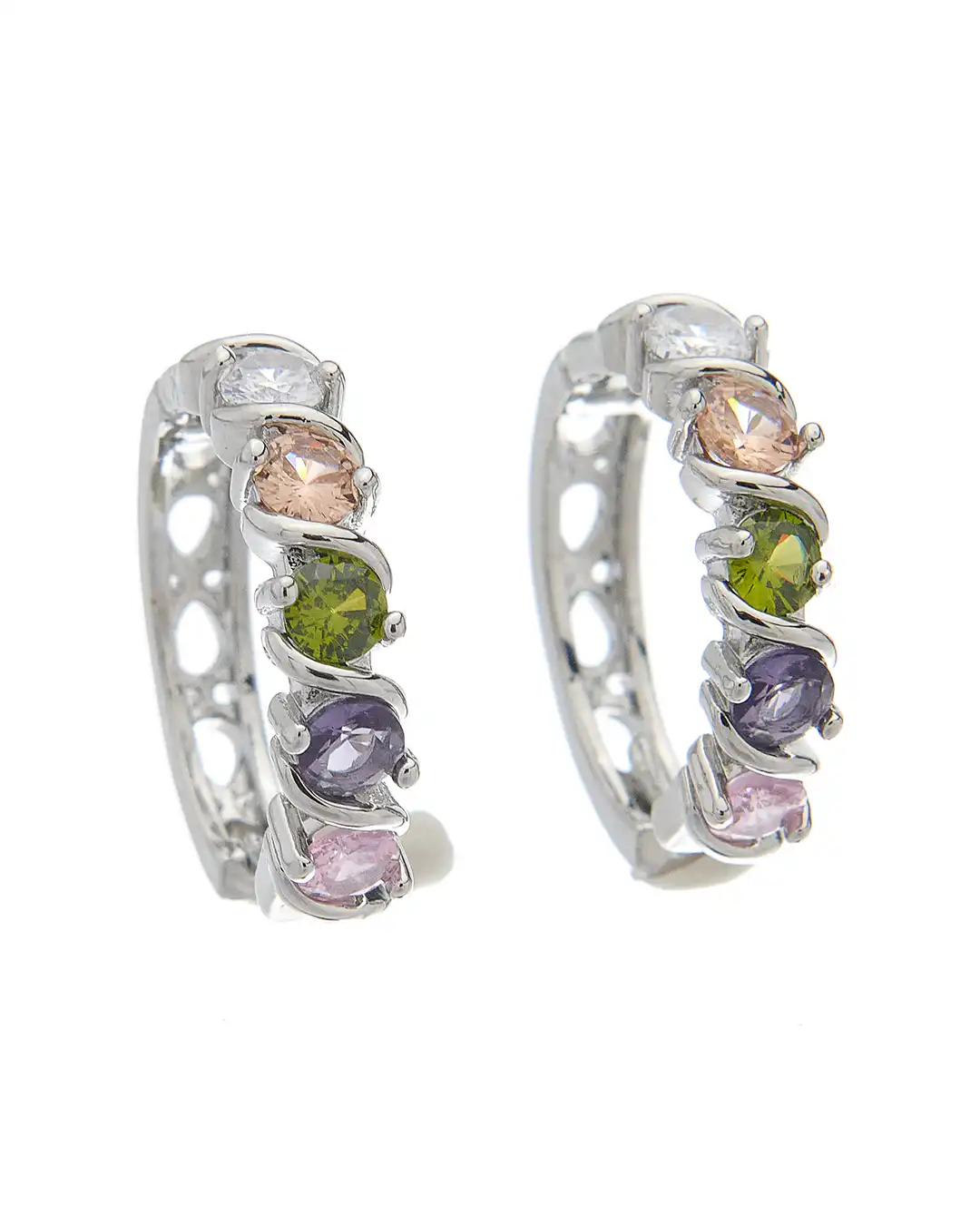 Κρίκος με πέτρες XM-8805-4 – Ασημί