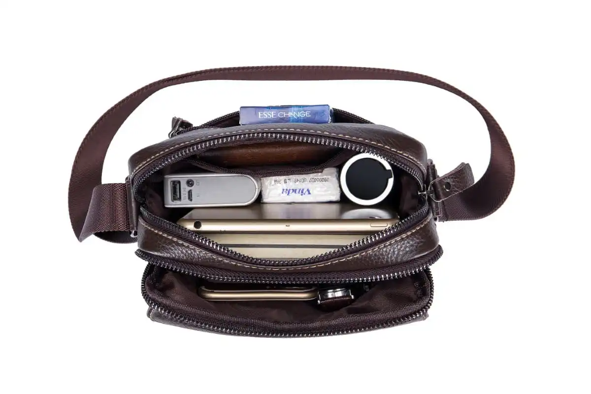 Δερμάτινο τσαντάκι ώμου Bull Captain DJB 07 σκούρο καφέ