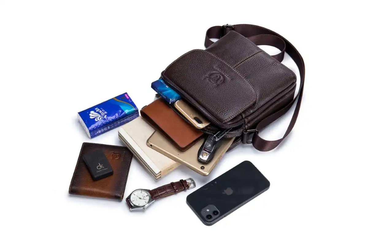 Δερμάτινο τσαντάκι ώμου Bull Captain DJB 07 σκούρο καφέ