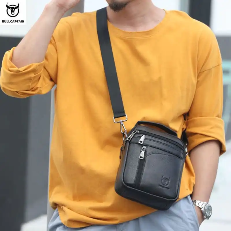 Δερμάτινη τσάντα χιαστί Bull Captain DJB 222 μαύρο