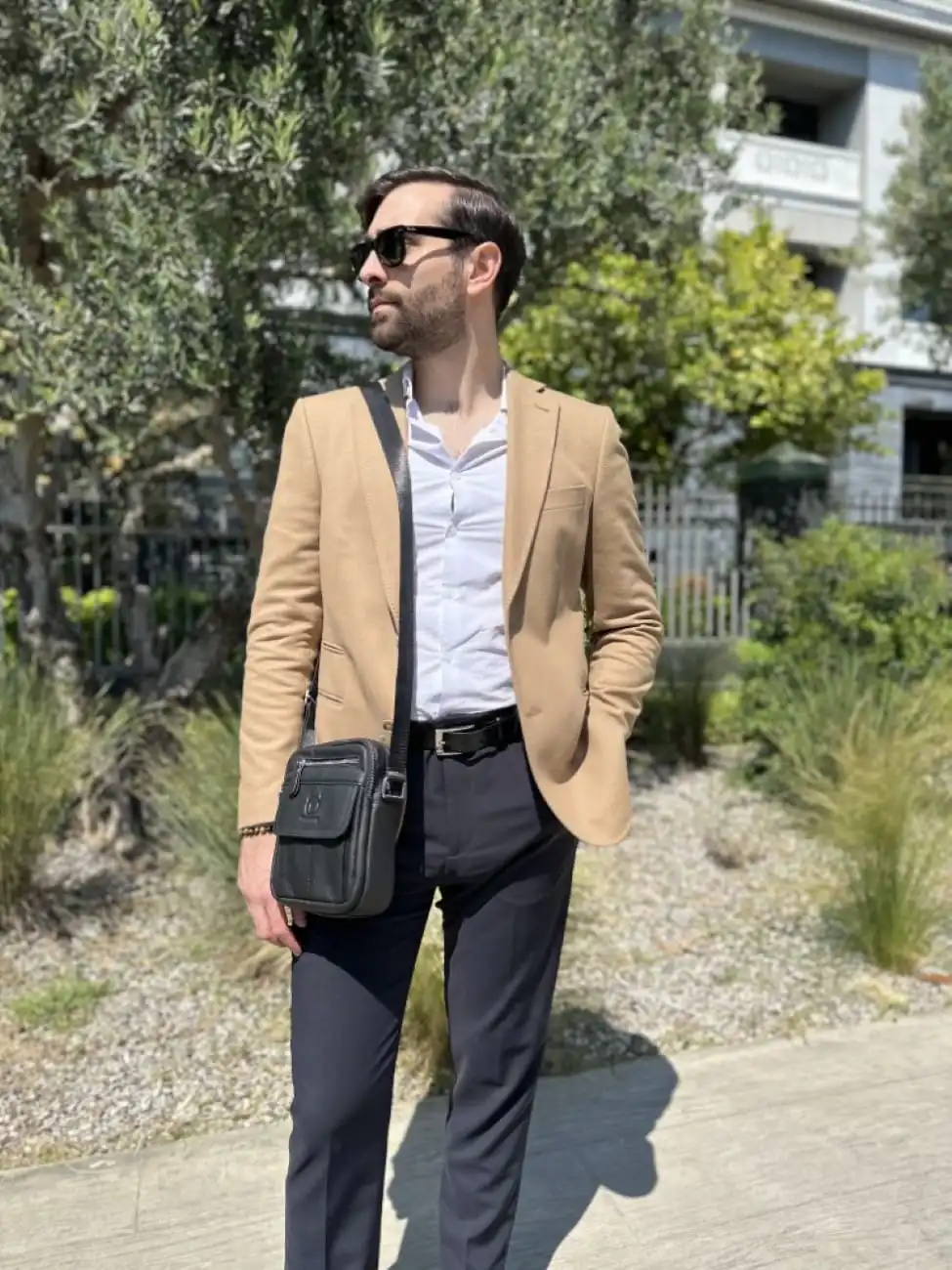 Δερμάτινο τσαντάκι ώμου Bull Captain DJB 016 μαύρο