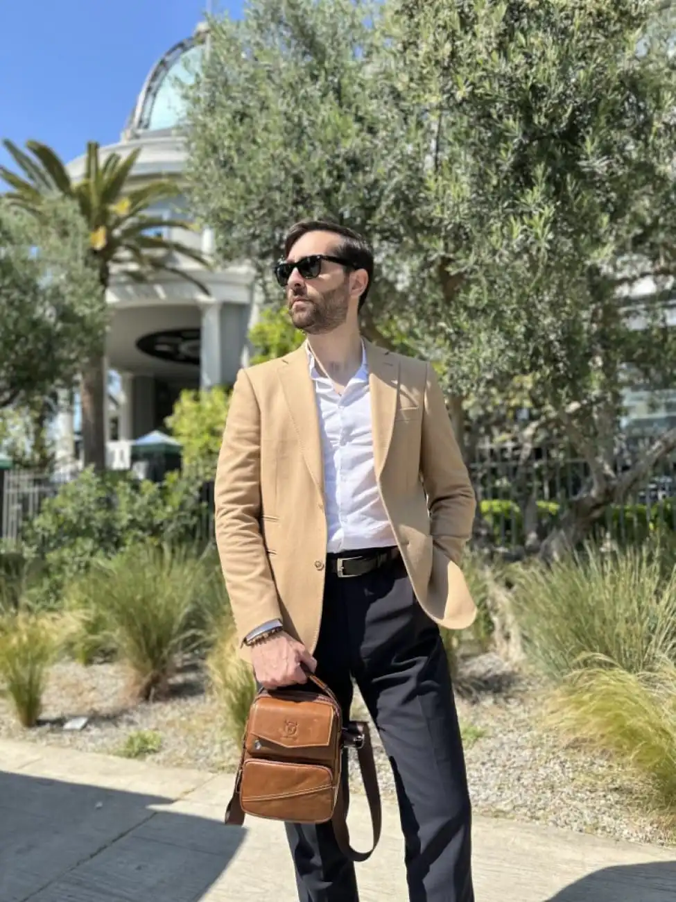 Δερμάτινο τσαντάκι ώμου Bull Captain DJB 040 καφέ