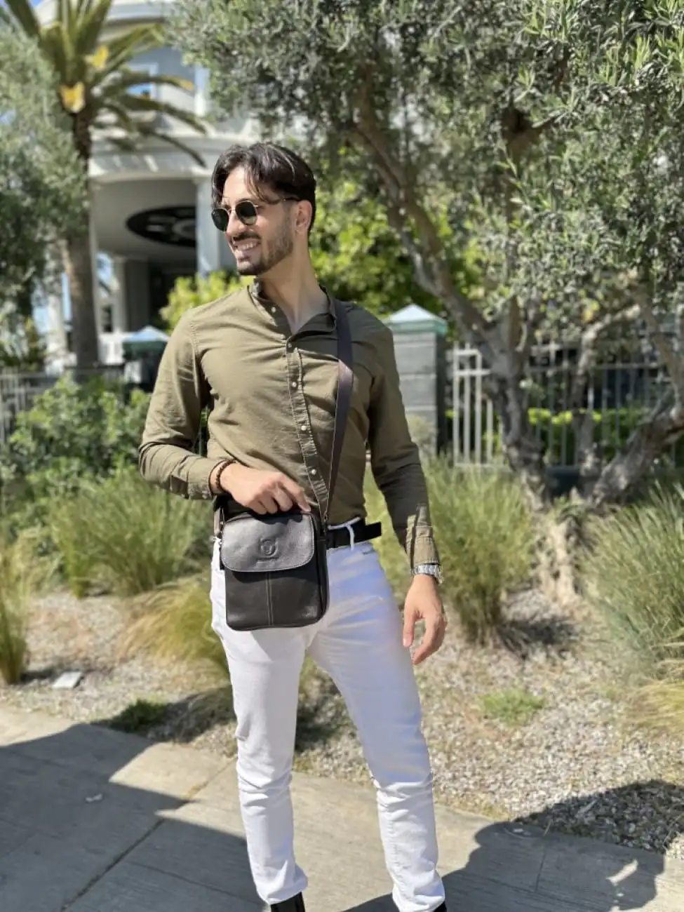 Δερμάτινο τσαντάκι ώμου Bull Captain DJB 07 σκούρο καφέ