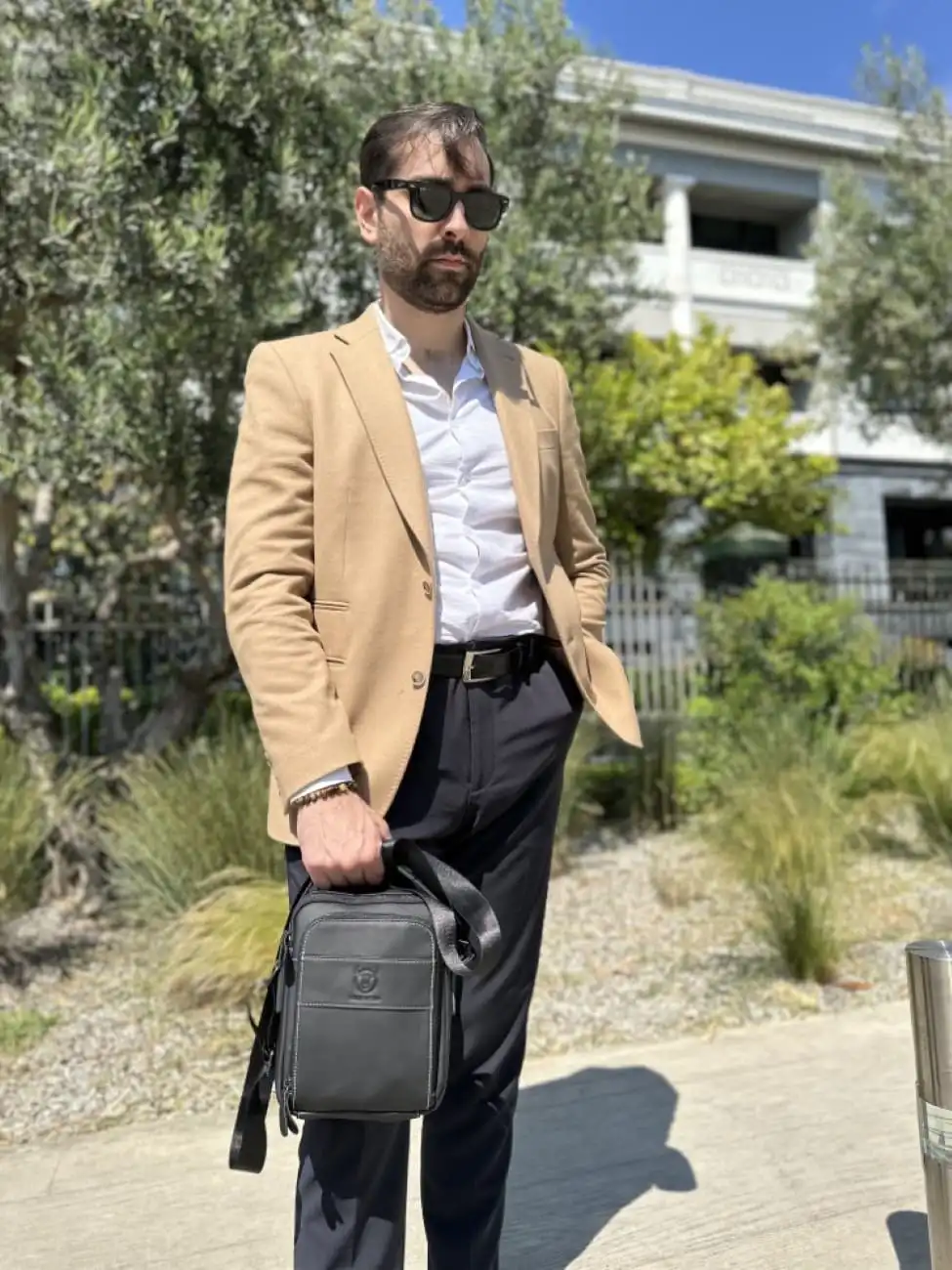 Δερμάτινο τσαντάκι ώμου Bull Captain DJB 888 μαύρο