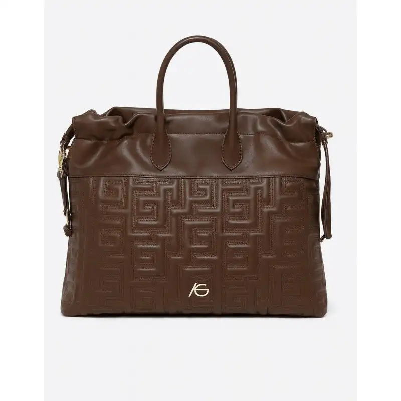 Χειροποίητη τσάντα χειρός καφέ Faris