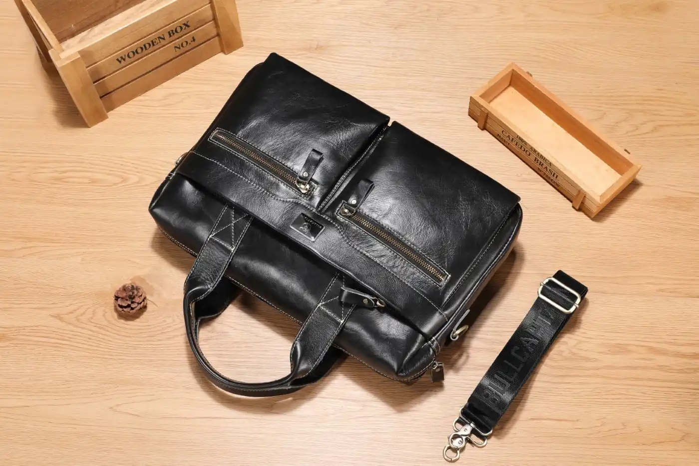 Δερμάτινος χαρτοφύλακας Bull Captain GWB-056 μαύρο