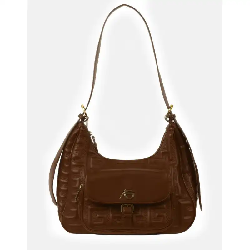 Χειροποίητη τσάντα ώμου καφέ Krile Χειροποίητη τσάντα ώμου καφέ Krile