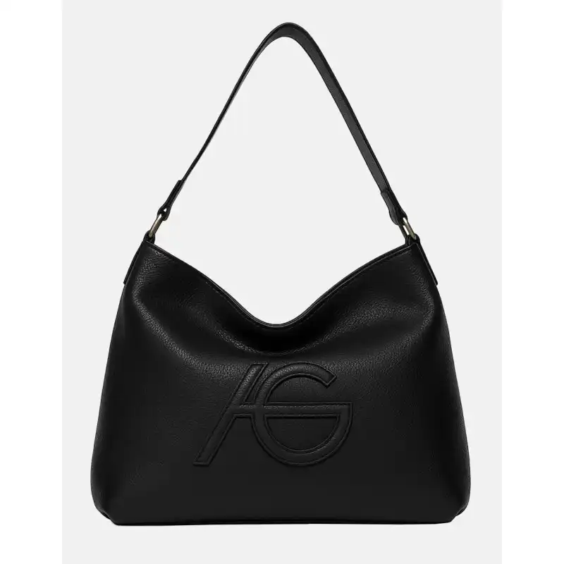 Χειροποίητη τσάντα ώμου μαύρη Leonara