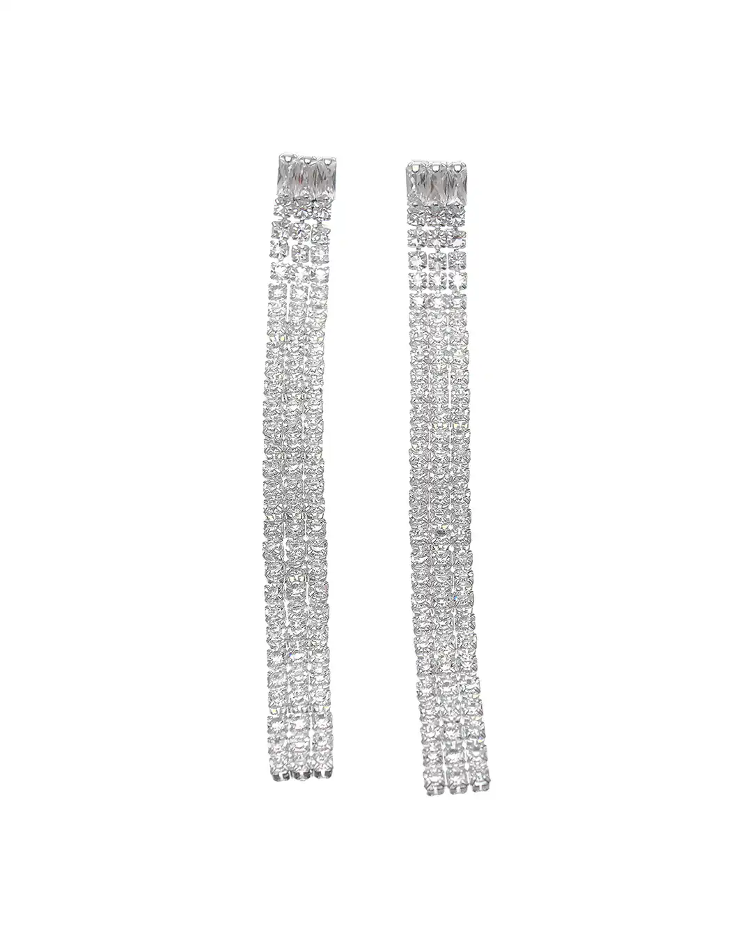 Κρεμαστά σκουλαρίκια με πέτρες lyod 7-1-1 – Ασημί