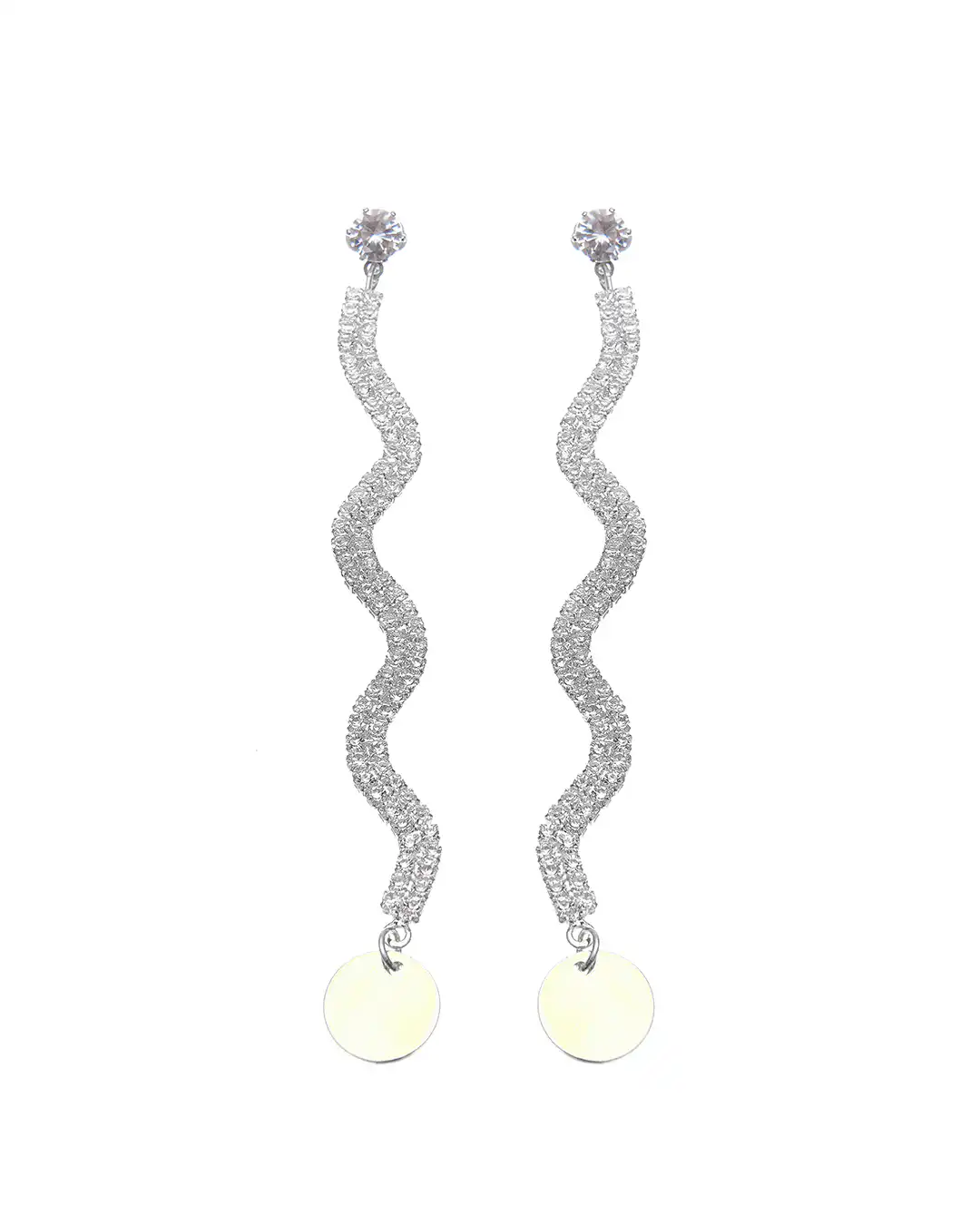 Κρεμαστά σκουλαρίκια με πέτρες lyod 2-3-1 – Ασημί