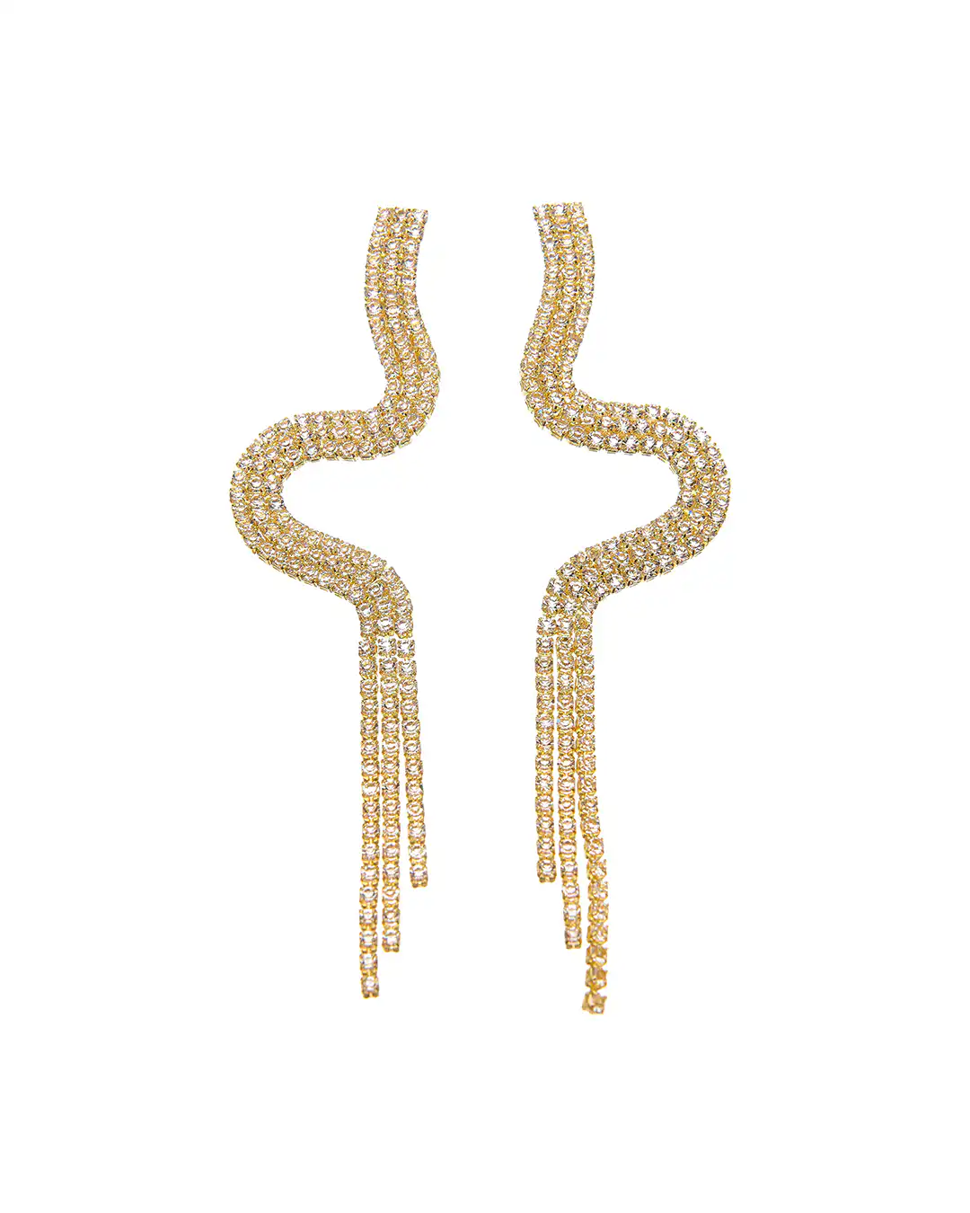 Κρεμαστά σκουλαρίκια με πέτρες lyod 3-2-2 – Χρυσό