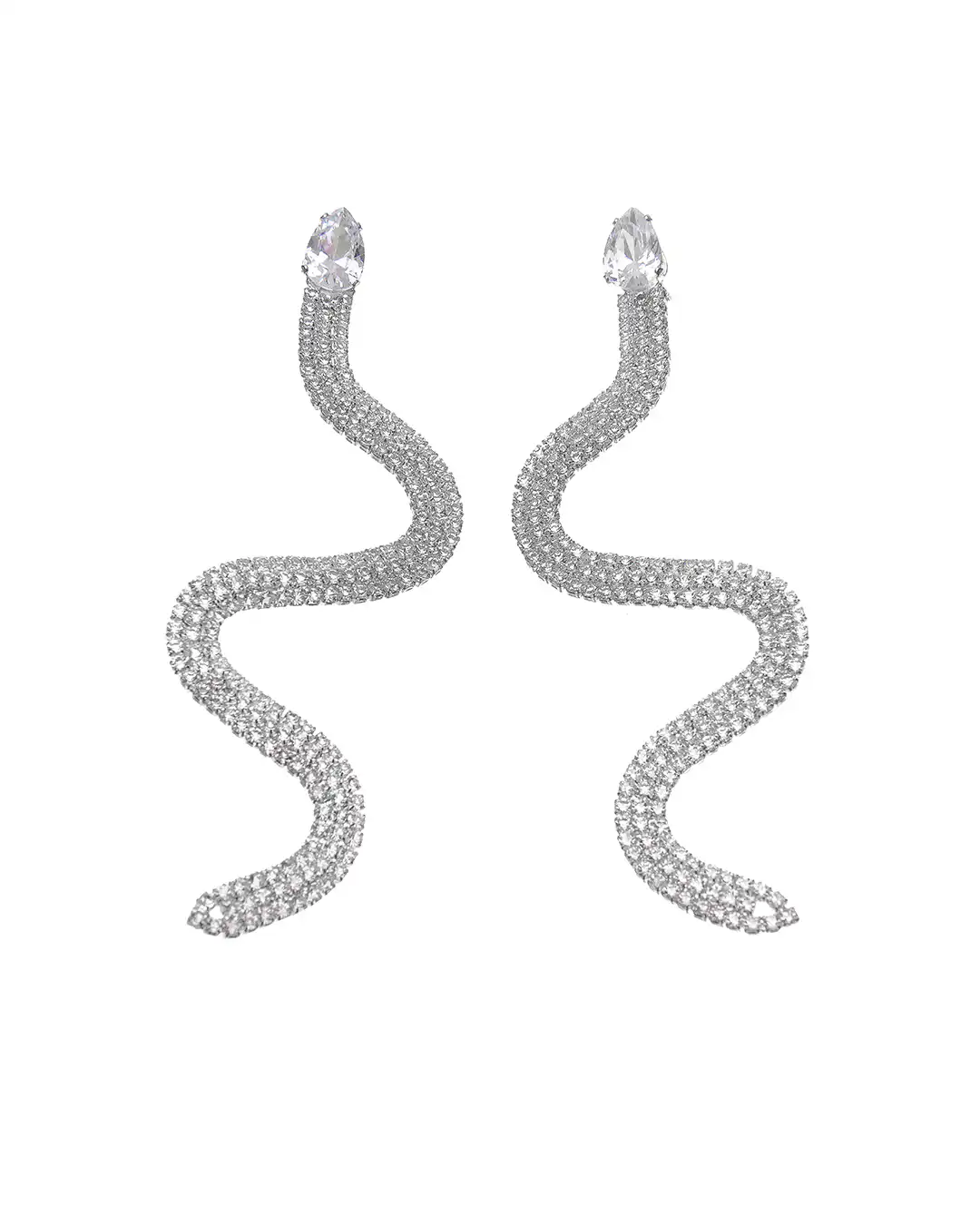 Κρεμαστά σκουλαρίκια με πέτρες lyod 4-12-1 – Ασημί