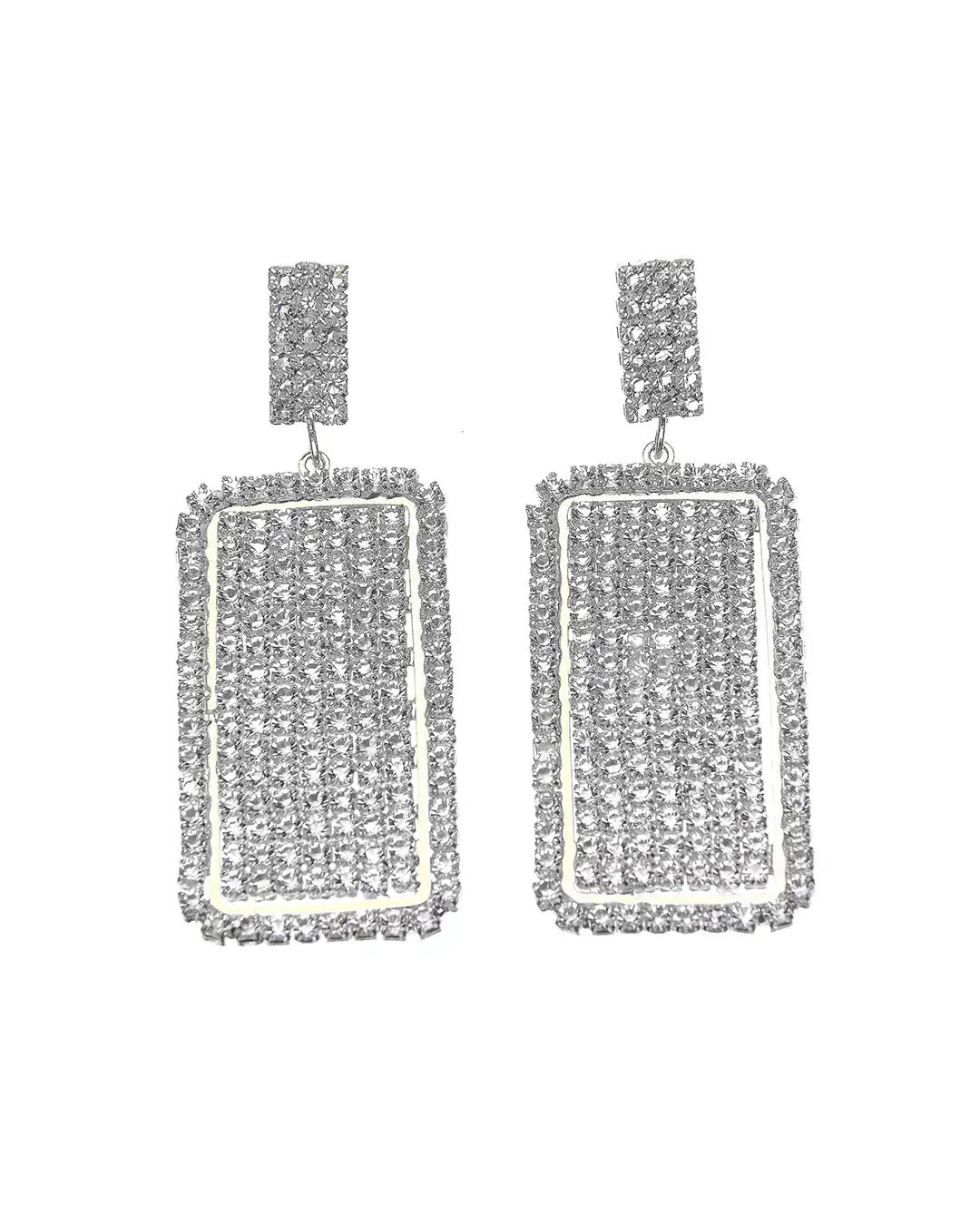 Κρεμαστά σκουλαρίκια με πέτρες lyod 4-13-1 – Ασημί