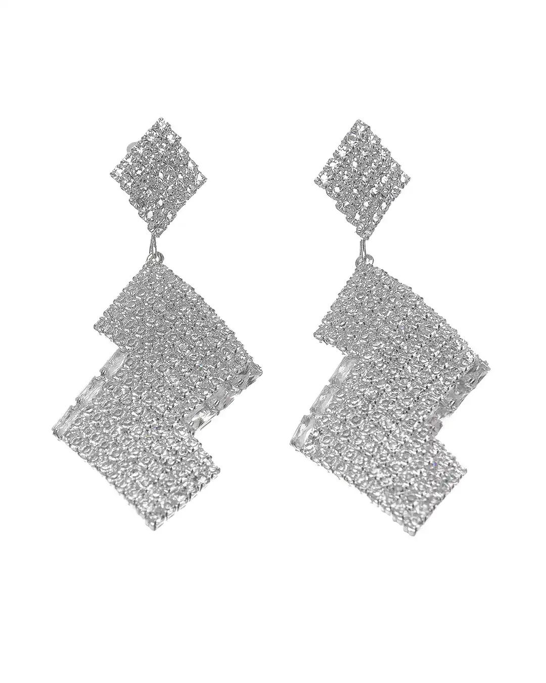 Κρεμαστά σκουλαρίκια με πέτρες lyod 4-16 – Ασημί