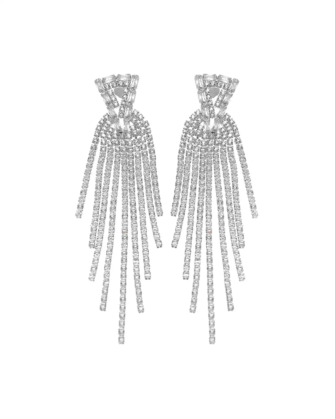 Κρεμαστά σκουλαρίκια με πέτρες lyod 4-5-1 – Ασημί