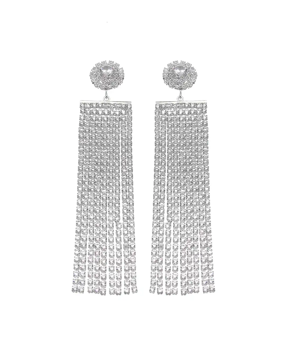 Κρεμαστά σκουλαρίκια με πέτρες lyod 4-3-1 – Ασημί