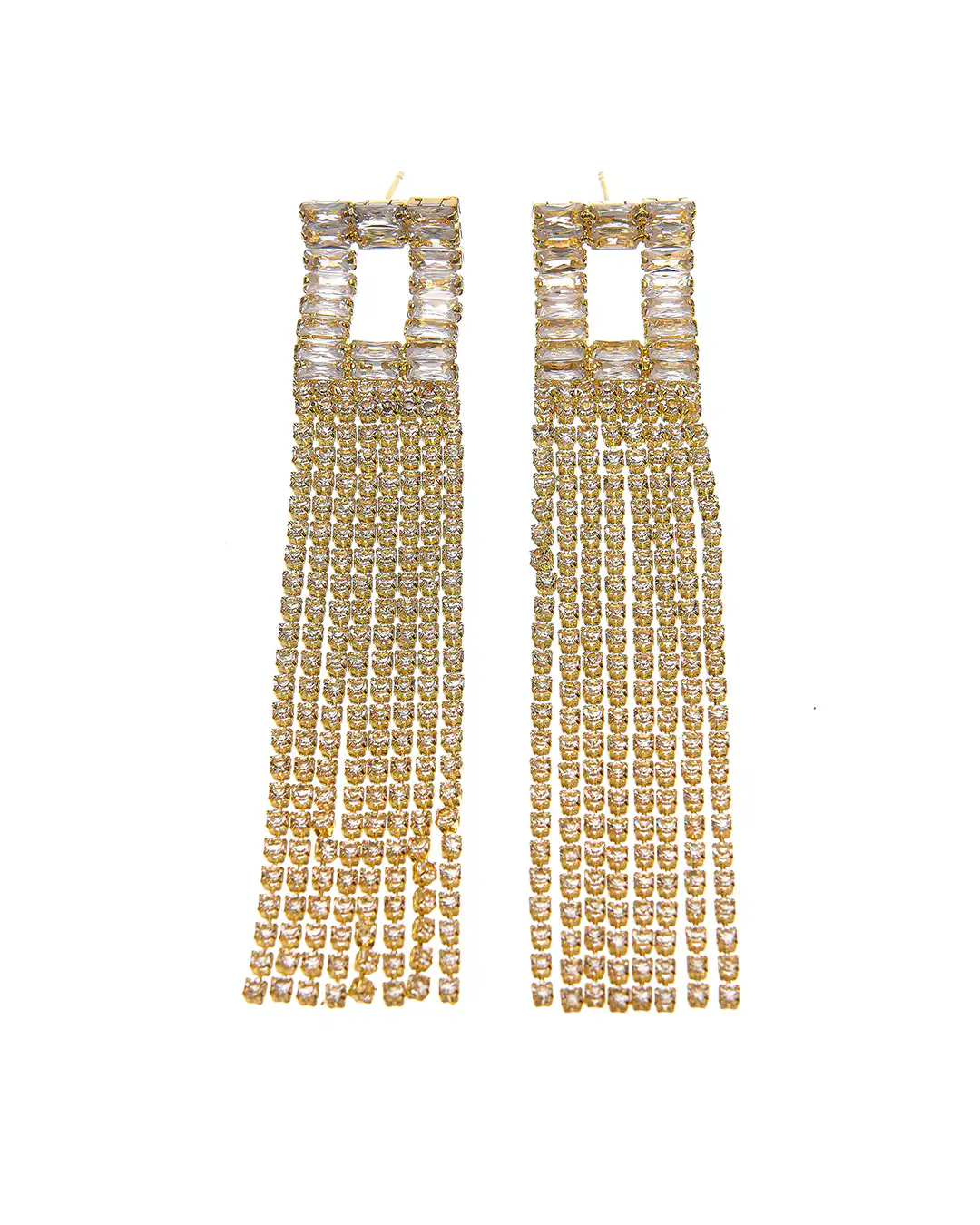 Κρεμαστά σκουλαρίκια με πέτρες lyod 4-4 – Χρυσό