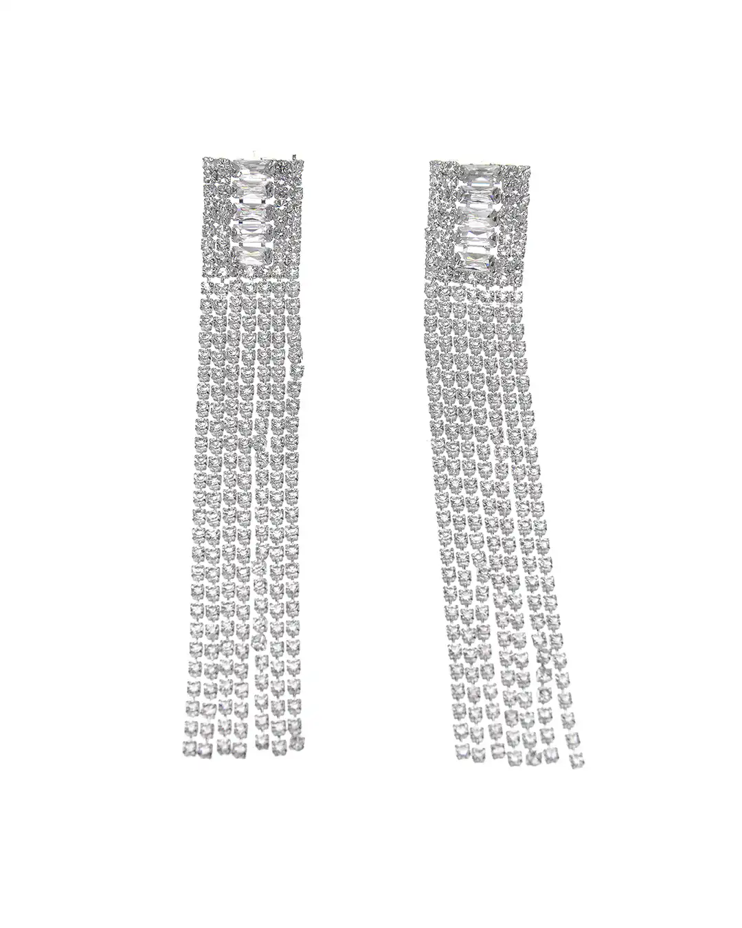 Κρεμαστά σκουλαρίκια με πέτρες lyod 4-6-1 – Ασημί