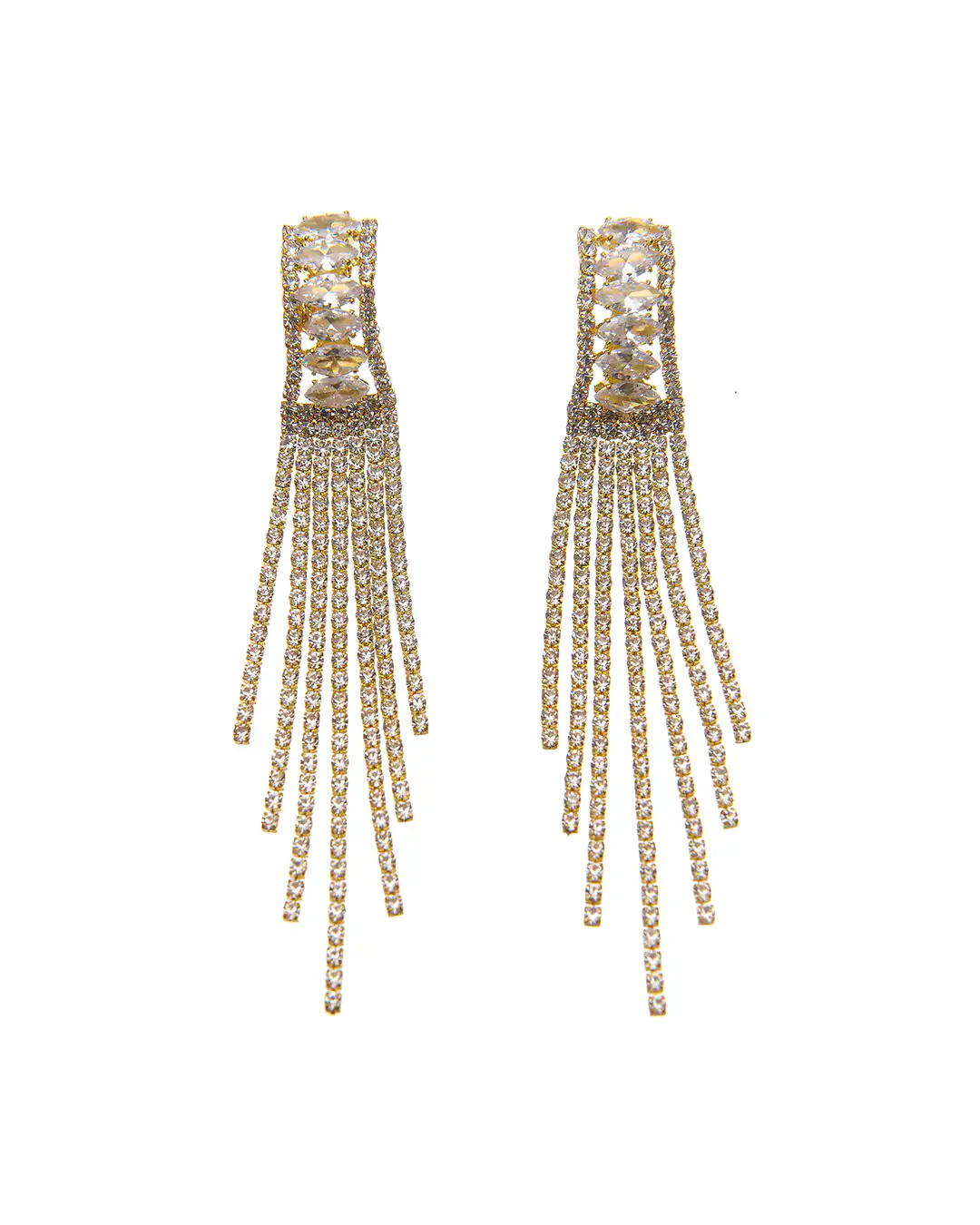 Κρεμαστά σκουλαρίκια με πέτρες lyod 4-7-3 – Χρυσό