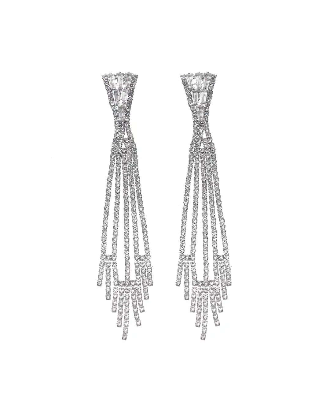 Κρεμαστά σκουλαρίκια με πέτρες lyod 4-9-1 – Ασημί