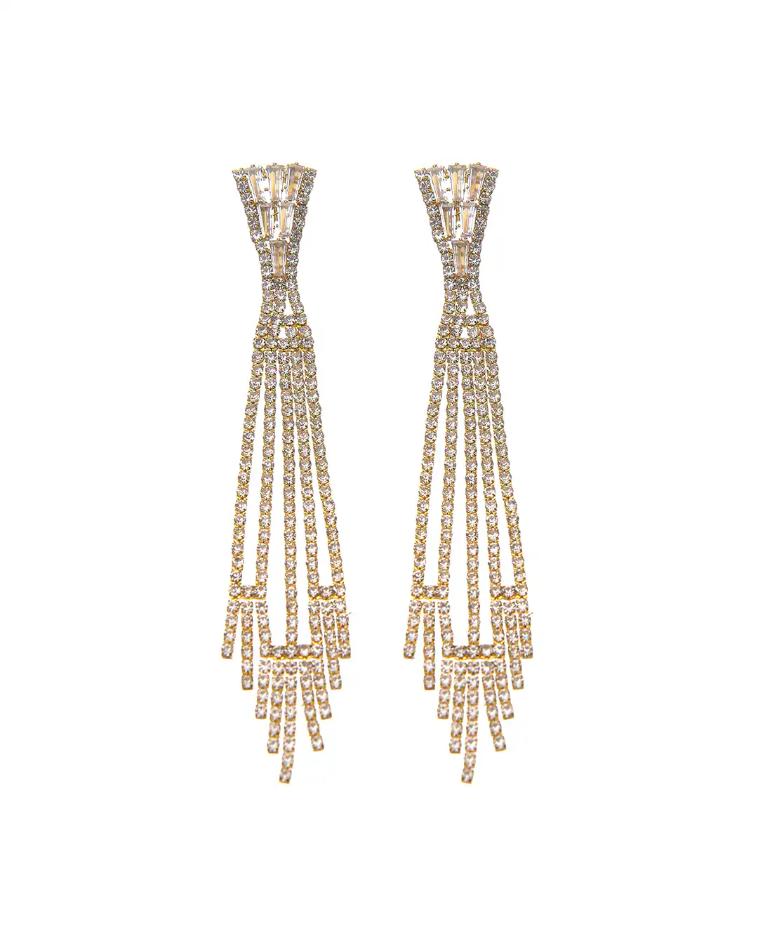 Κρεμαστά σκουλαρίκια με πέτρες lyod 4-9-1 – Χρυσό