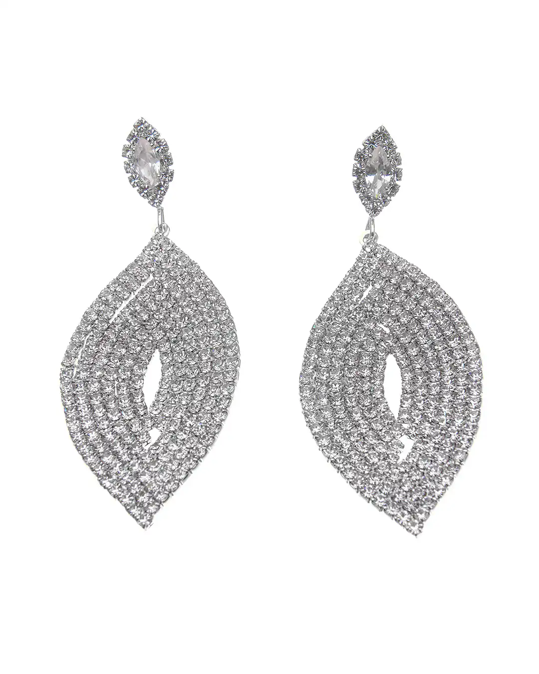 Κρεμαστά σκουλαρίκια με πέτρες lyod 5-1 – Ασημί