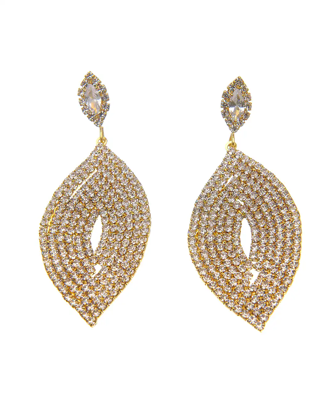 Κρεμαστά σκουλαρίκια με πέτρες lyod 5-1 – Χρυσό