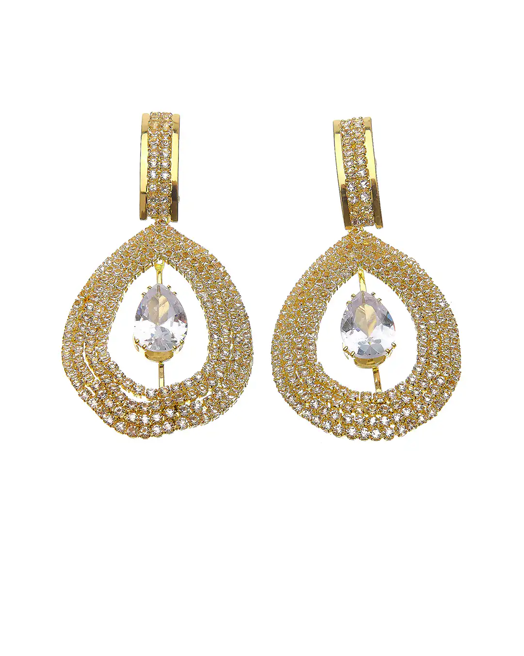 Κρεμαστά σκουλαρίκια με πέτρες lyod 6-1 – Χρυσό