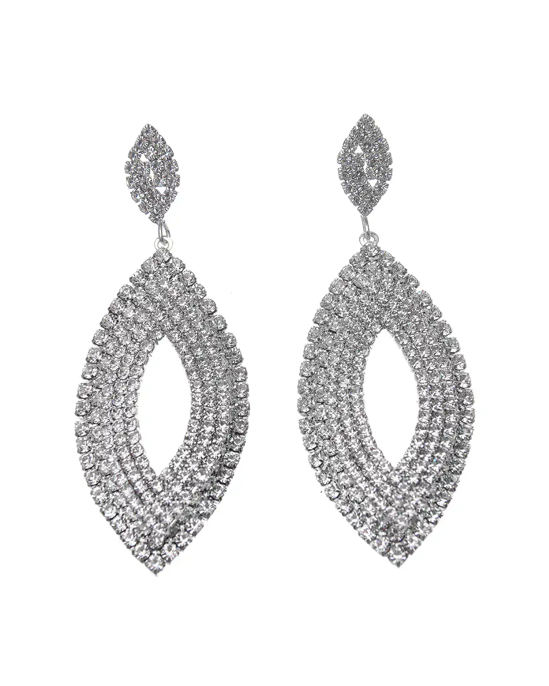 Κρεμαστά σκουλαρίκια με πέτρες lyod 6-5-1 – Ασημί