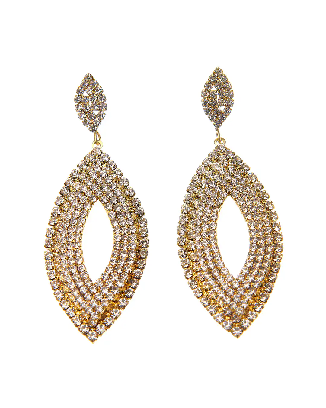 Κρεμαστά σκουλαρίκια με πέτρες lyod 6-5-1 – Χρυσό