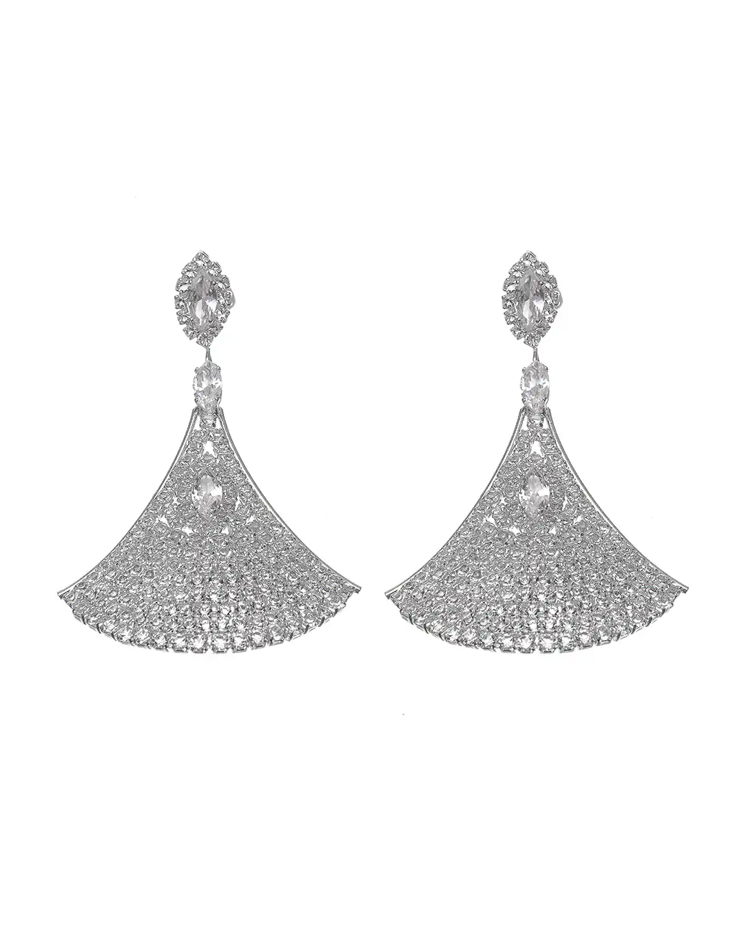 Κρεμαστά σκουλαρίκια με πέτρες lyod 6-9-1 – Ασημί