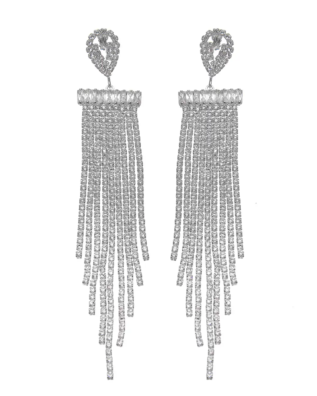 Κρεμαστά σκουλαρίκια με πέτρες lyod 7-12-1 – Ασημί