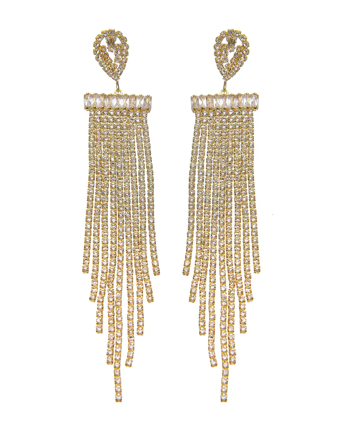 Κρεμαστά σκουλαρίκια με πέτρες lyod 7-12-1 – Χρυσό