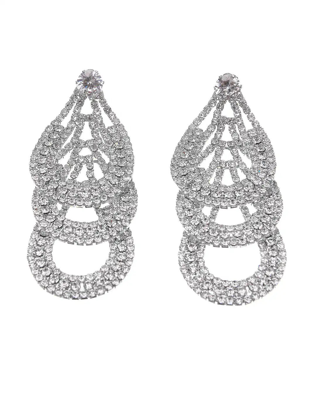 Κρεμαστά σκουλαρίκια με πέτρες lyod 8-2-1 – Ασημί