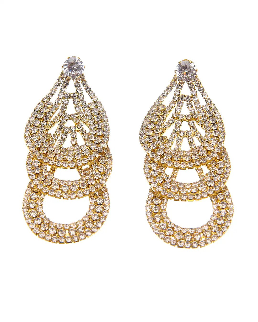 Κρεμαστά σκουλαρίκια με πέτρες lyod 8-2-1 – Χρυσό