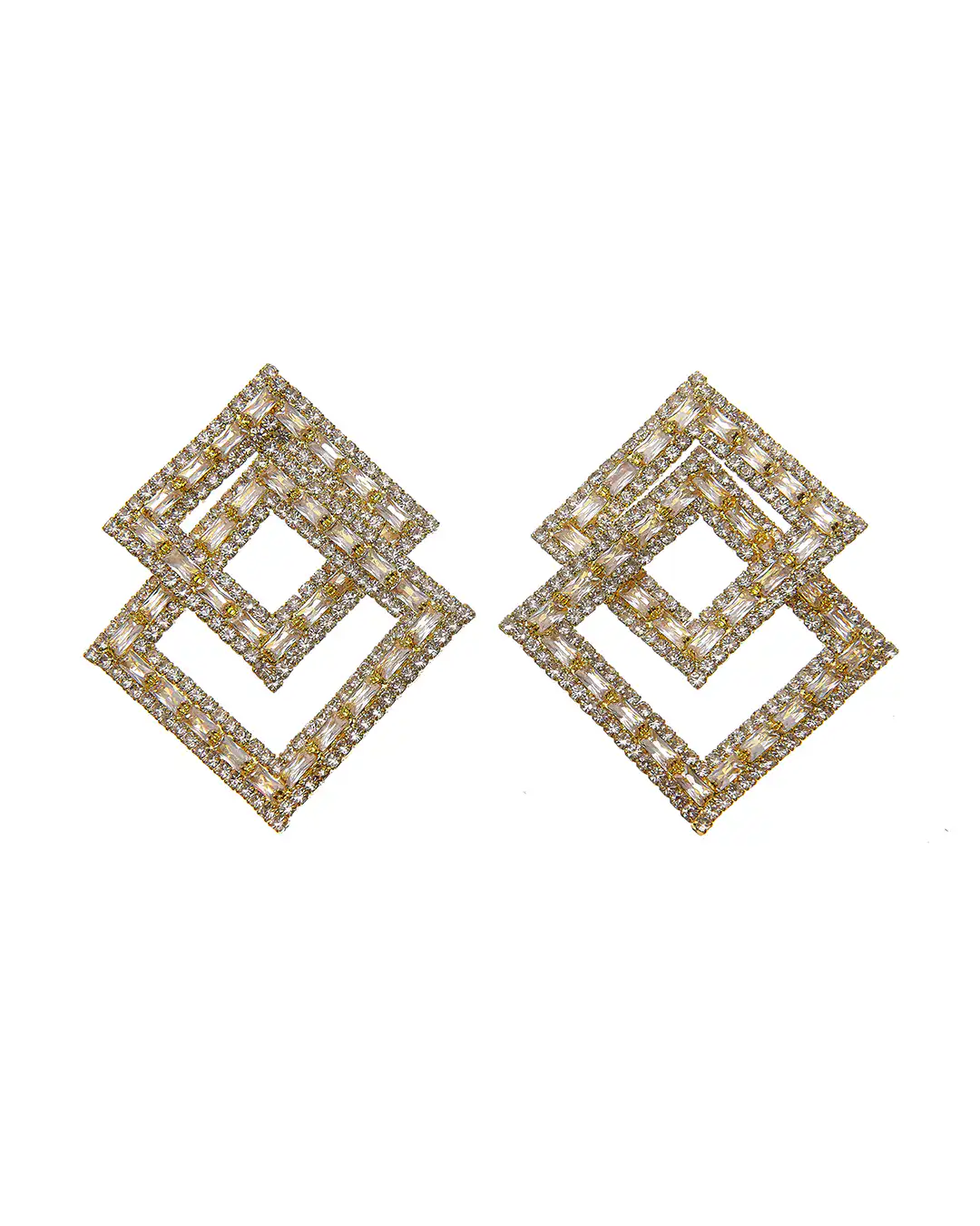 Κρεμαστά σκουλαρίκια με πέτρες lyod 8-3-1 – Χρυσό