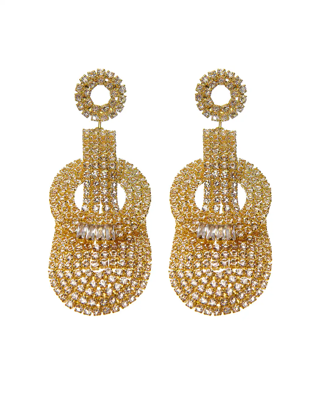 Κρεμαστά σκουλαρίκια με πέτρες lyod 8-4-1 – Χρυσό