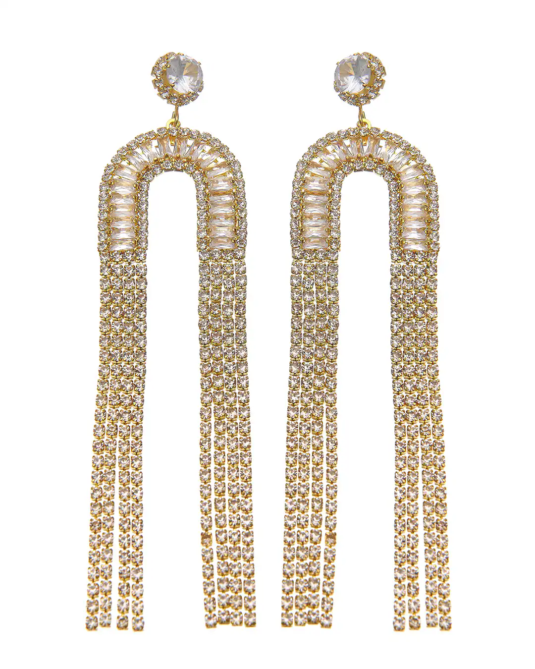 Κρεμαστά σκουλαρίκια με πέτρες lyod- 8-8-1 – Χρυσό